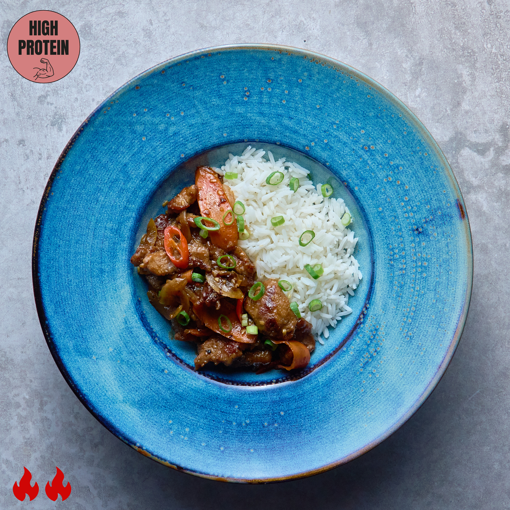 Chili Beef Served with Jasmine Rice