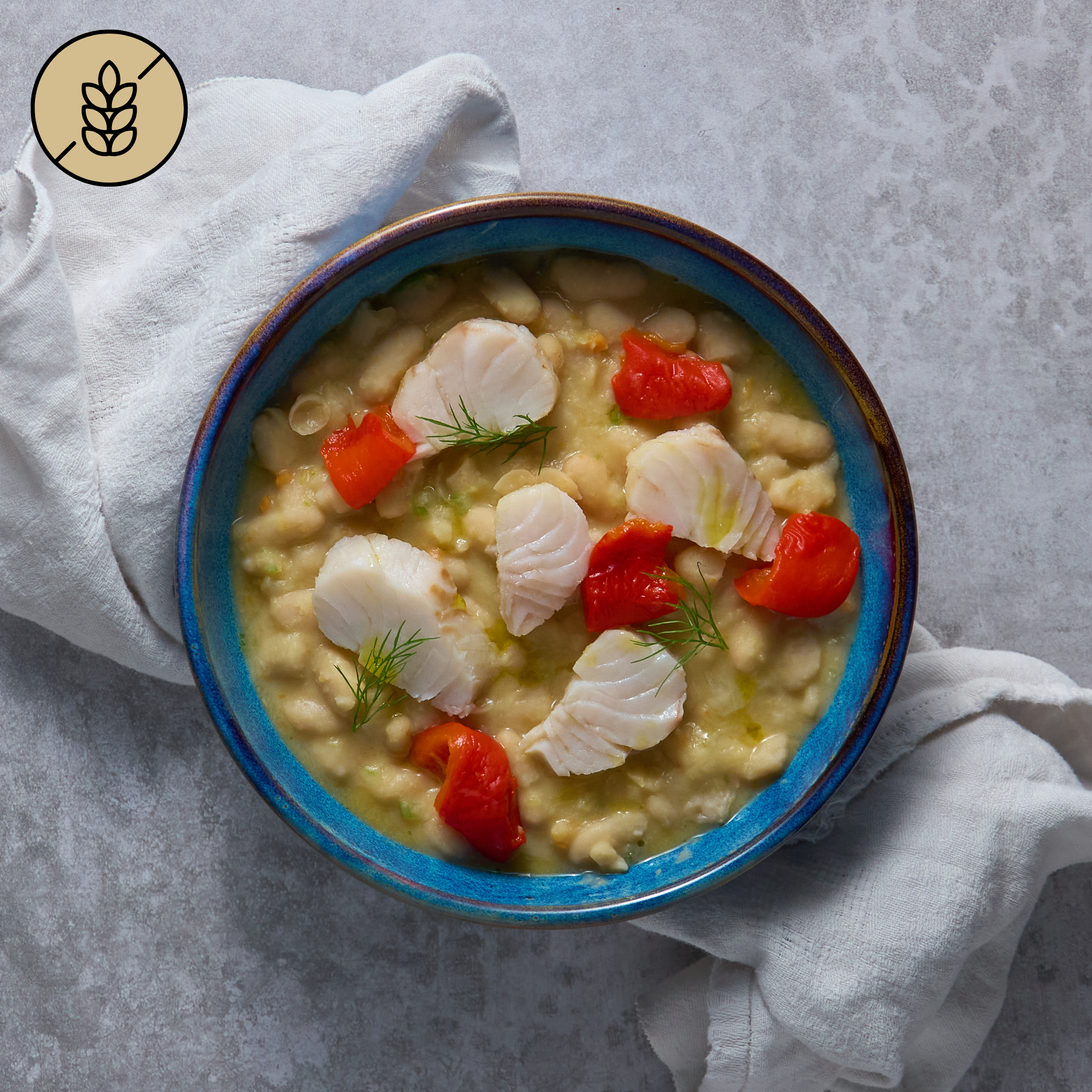 Cod and White Bean Stew with Confit Peppers