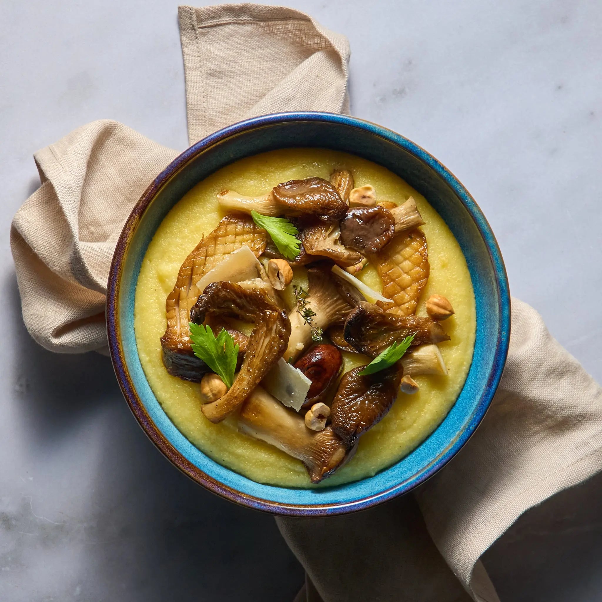 Polenta Tessinoise Avec Pleurotes Rôties The Lunch Club