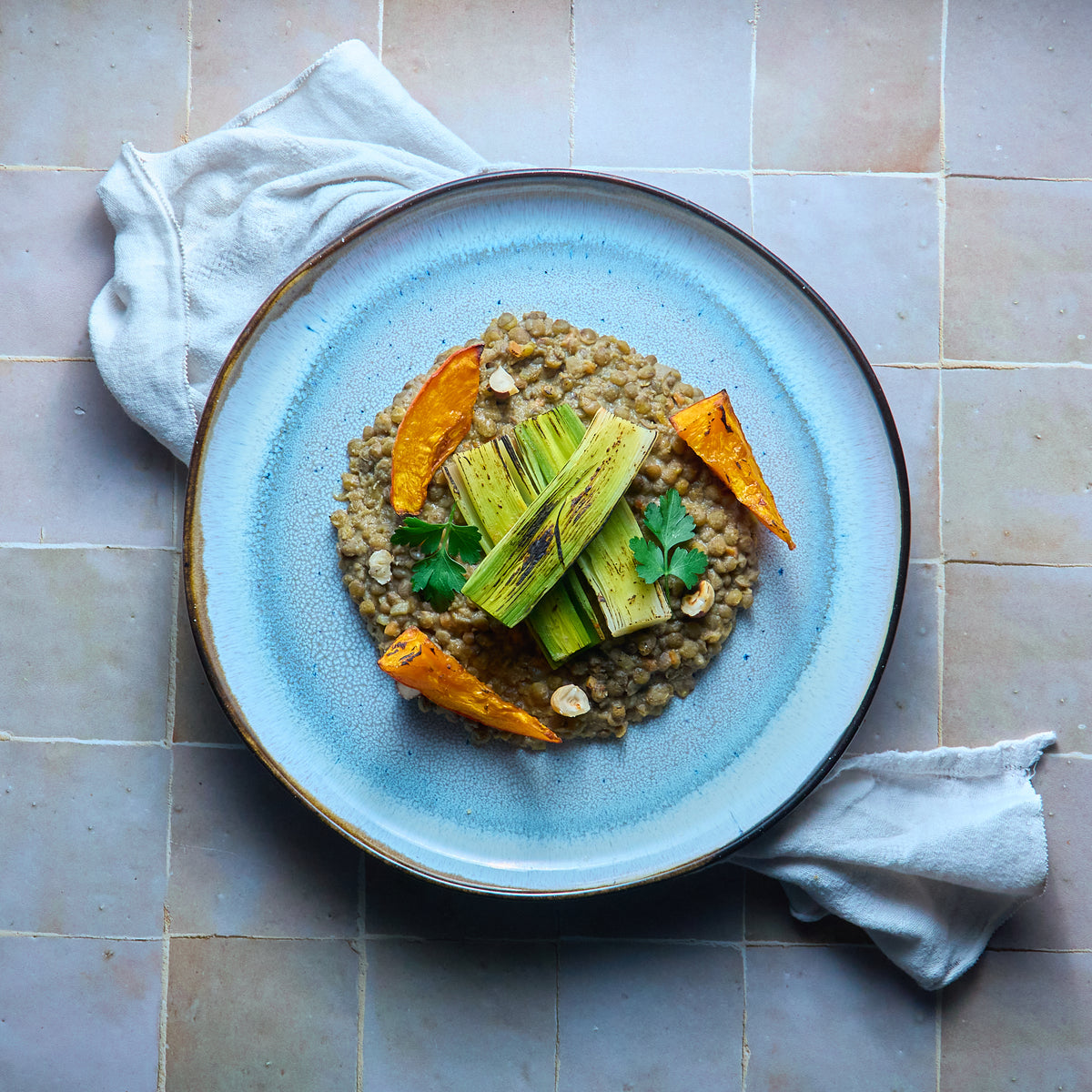 Curry di Lenticchie Con Porri e Zucca Arrosto al Forno
