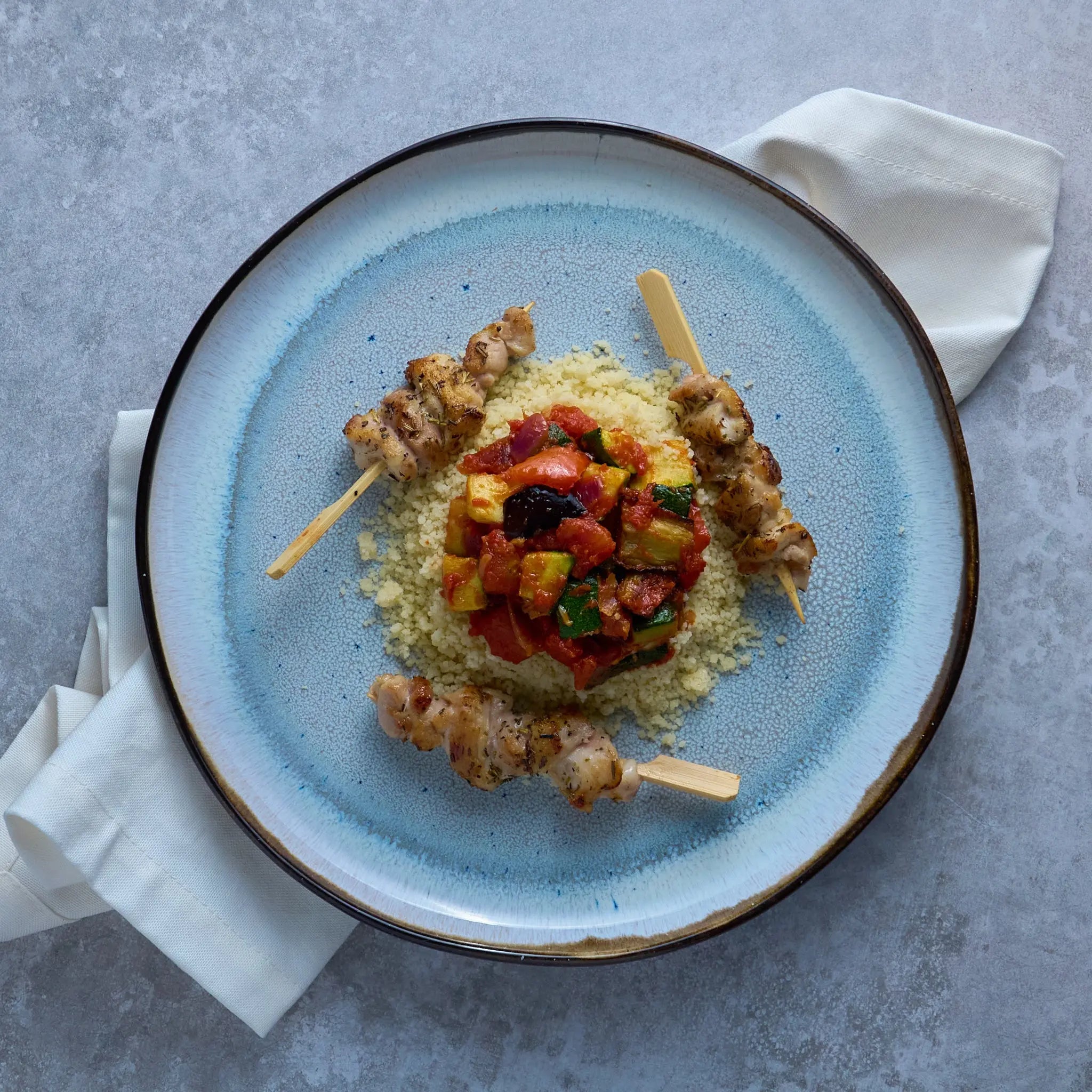 Brochette de Poulet à la Provençale et Ratatouille The Lunch Club