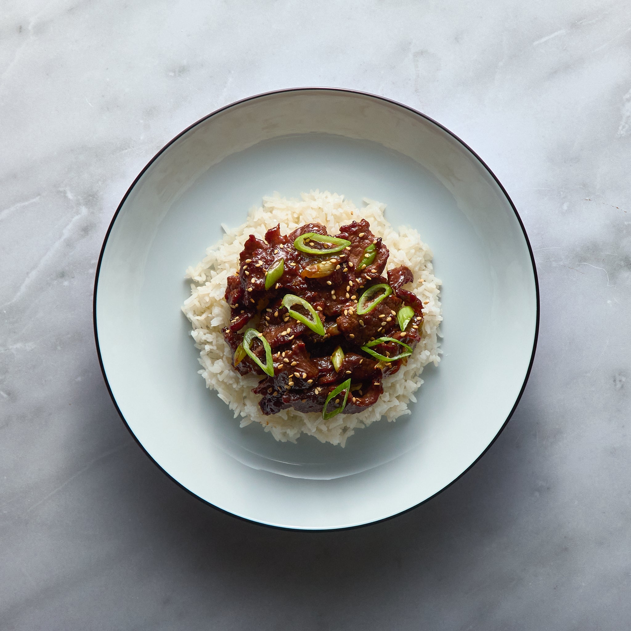 Sauté de Bœuf à la Mongole avec Riz Basmati