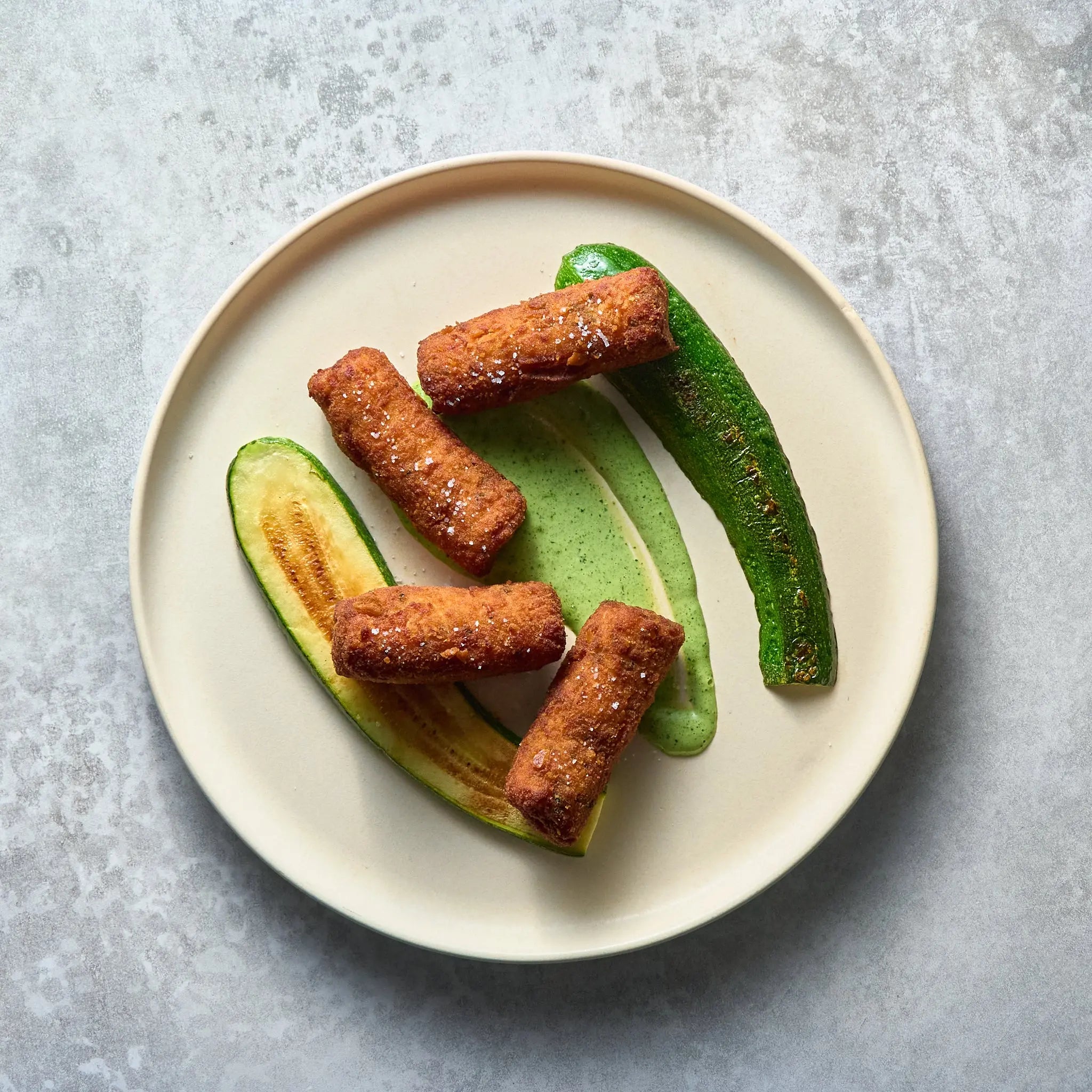 Croquettes de Saumon et Pommes de Terre, Courgettes Rôties The Lunch Club