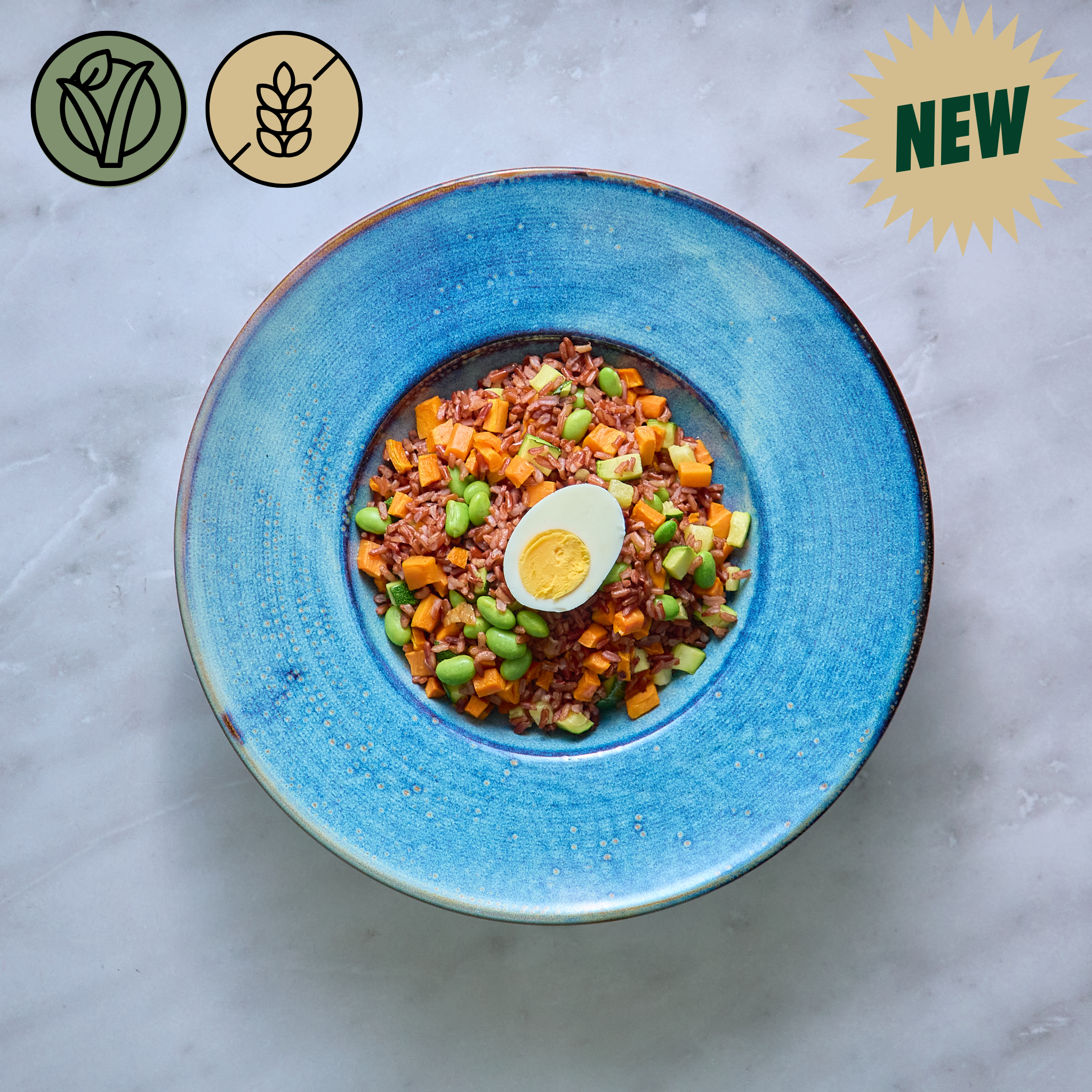 Salade de Riz Rouge avec Œufs, Édamame & Balsamique