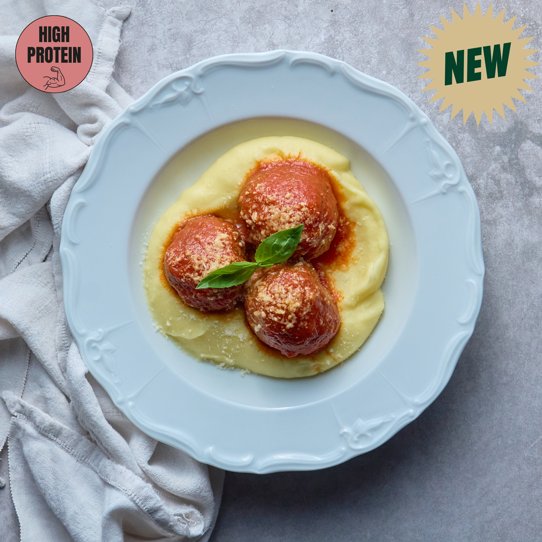Nonna's Meatballs with Mashes Potatoes