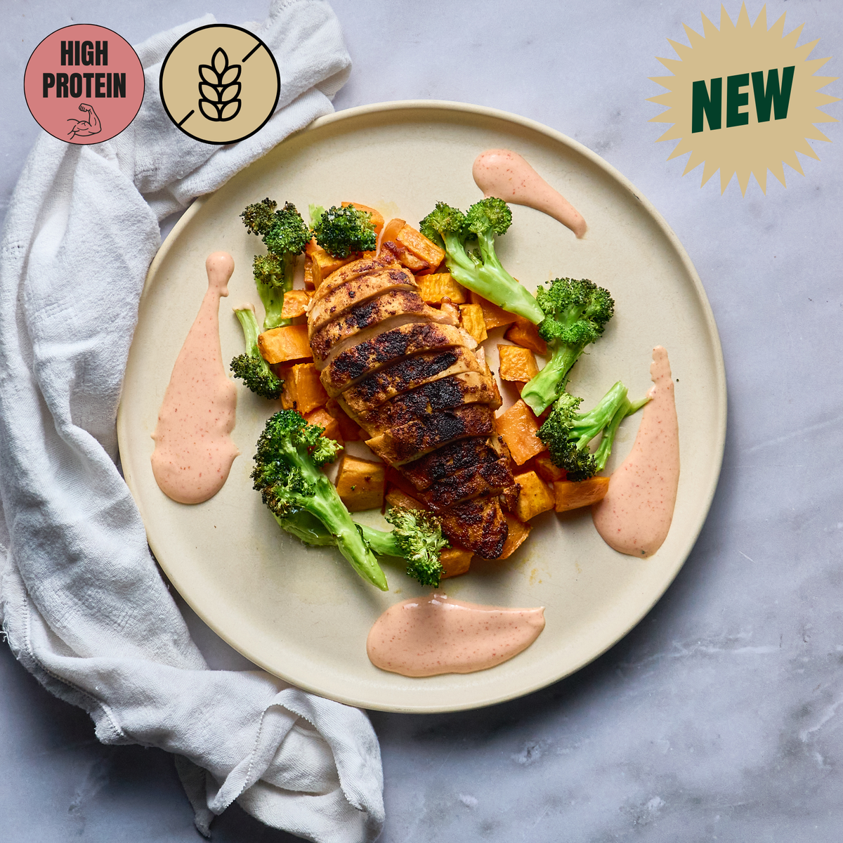 Poitrine de Poulet au Paprika, Patates Douces et Brocoli