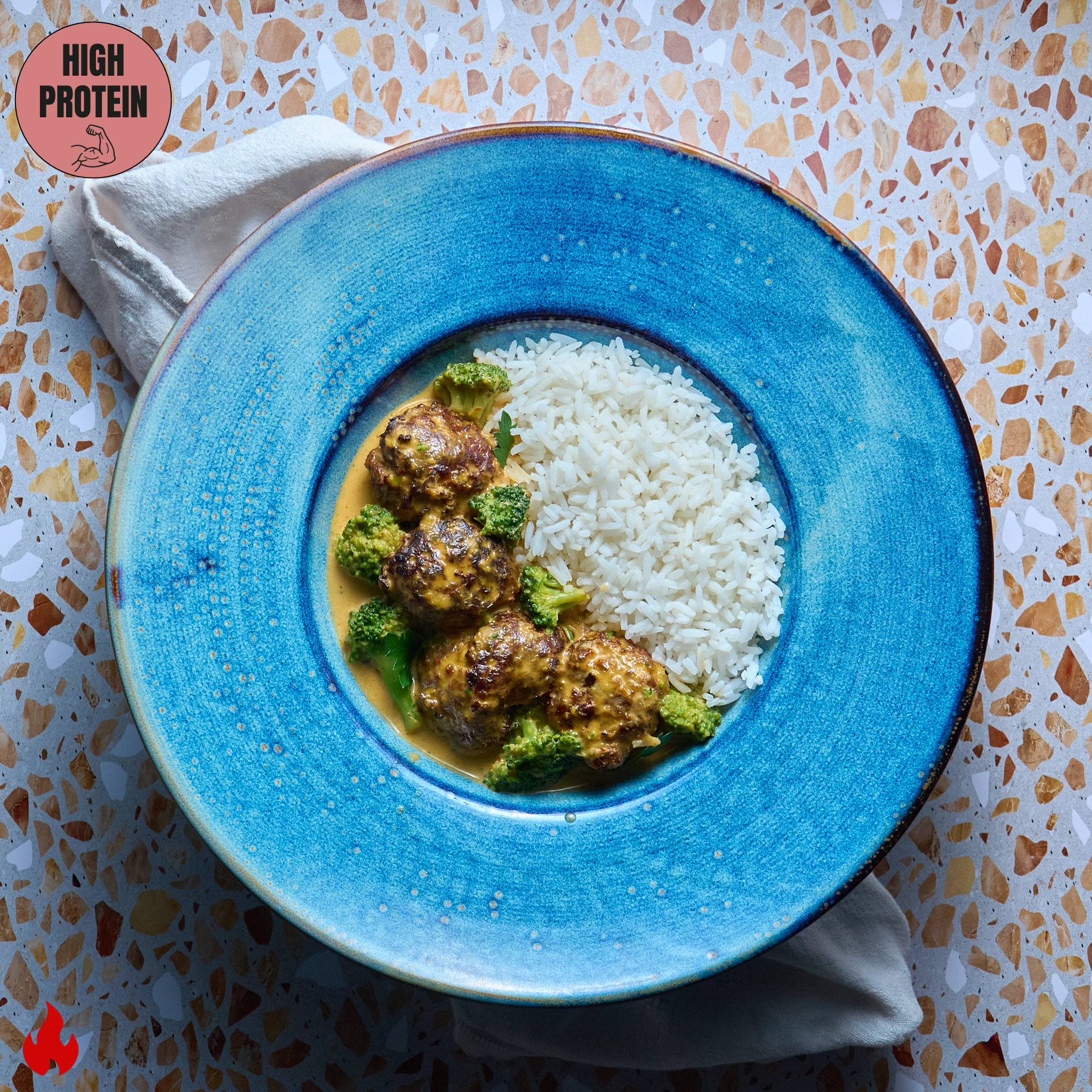 Coconut Curry Meatballs with Rice