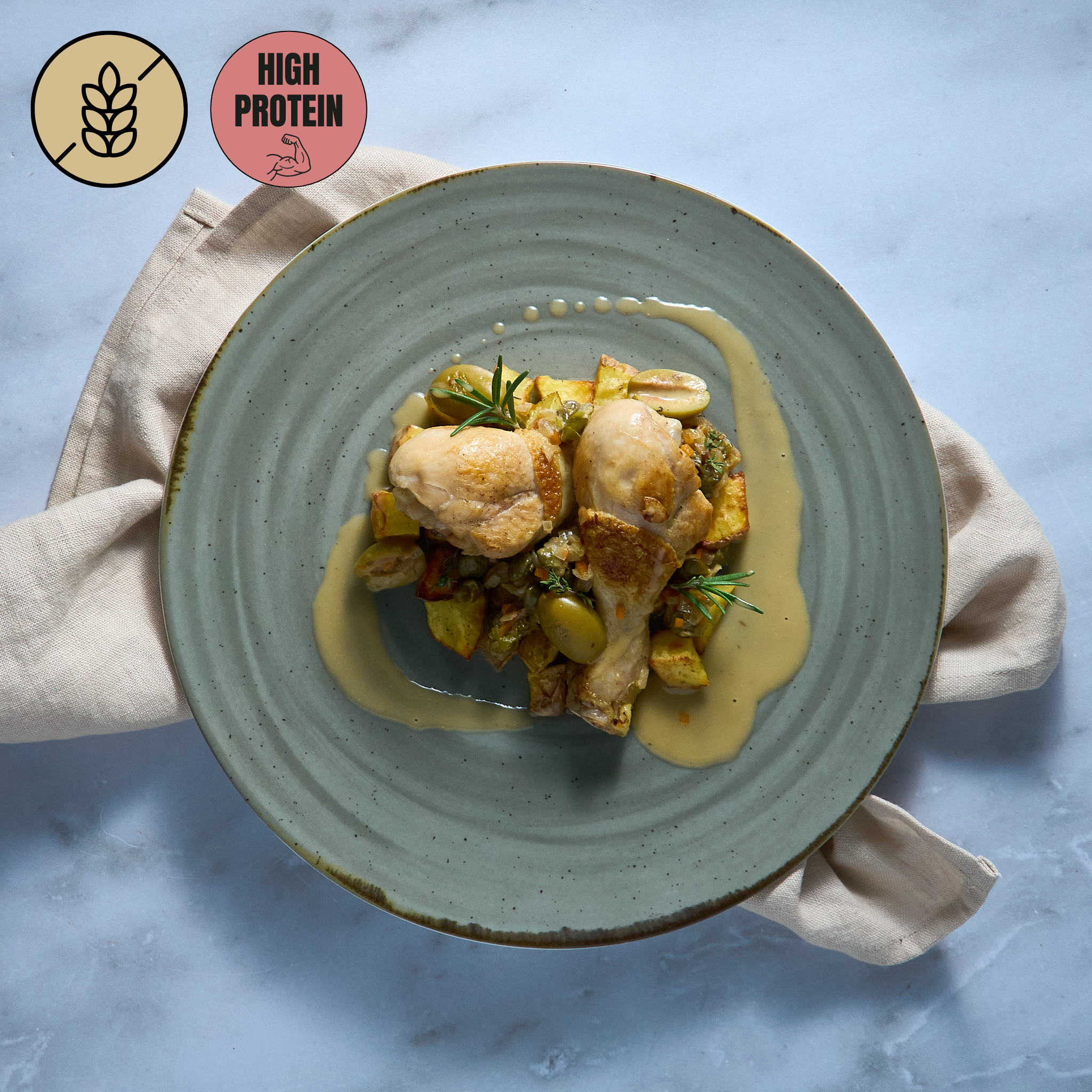 White Cacciatora Chicken and Oven-Roasted Potatoes