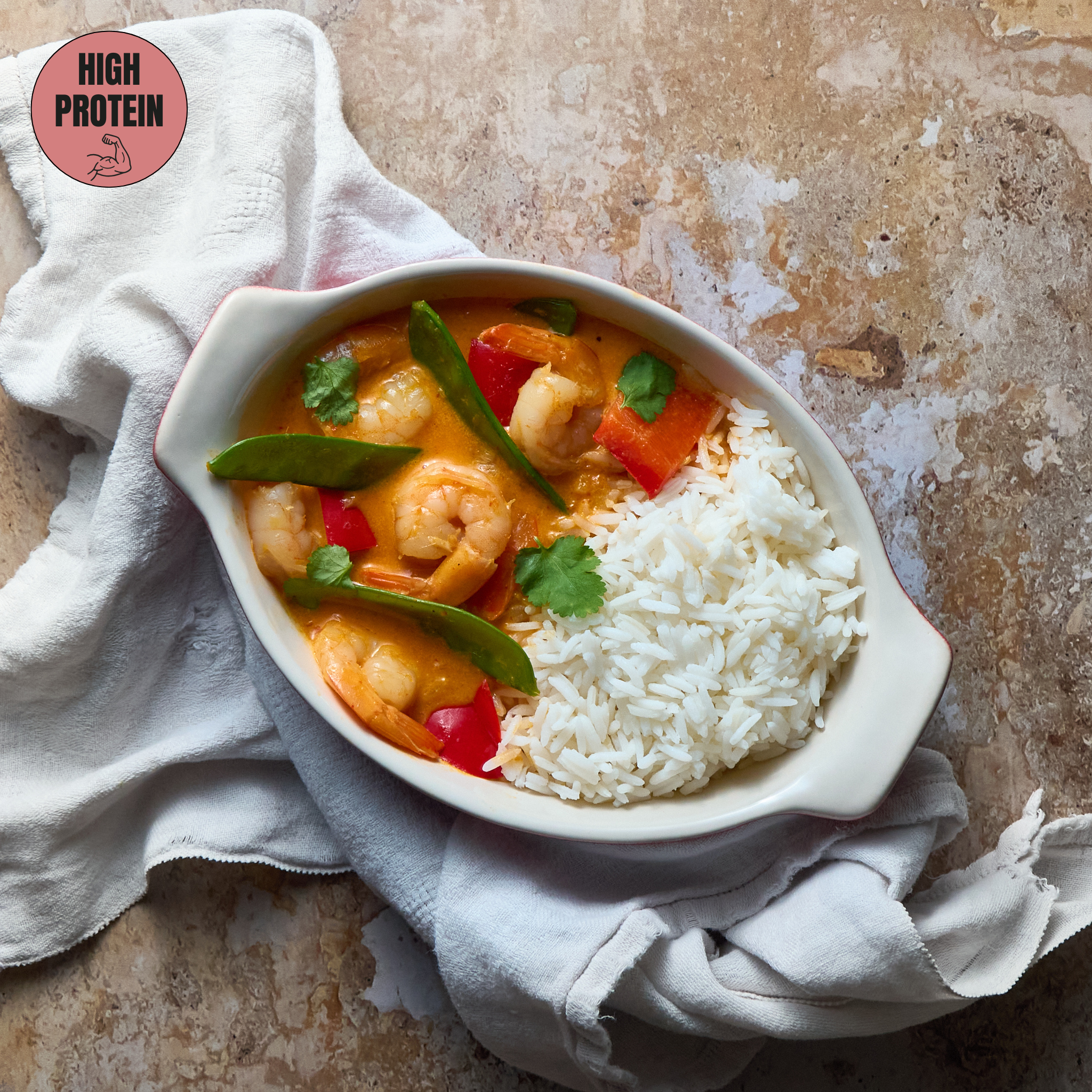 Rotes Curry mit Garnelen