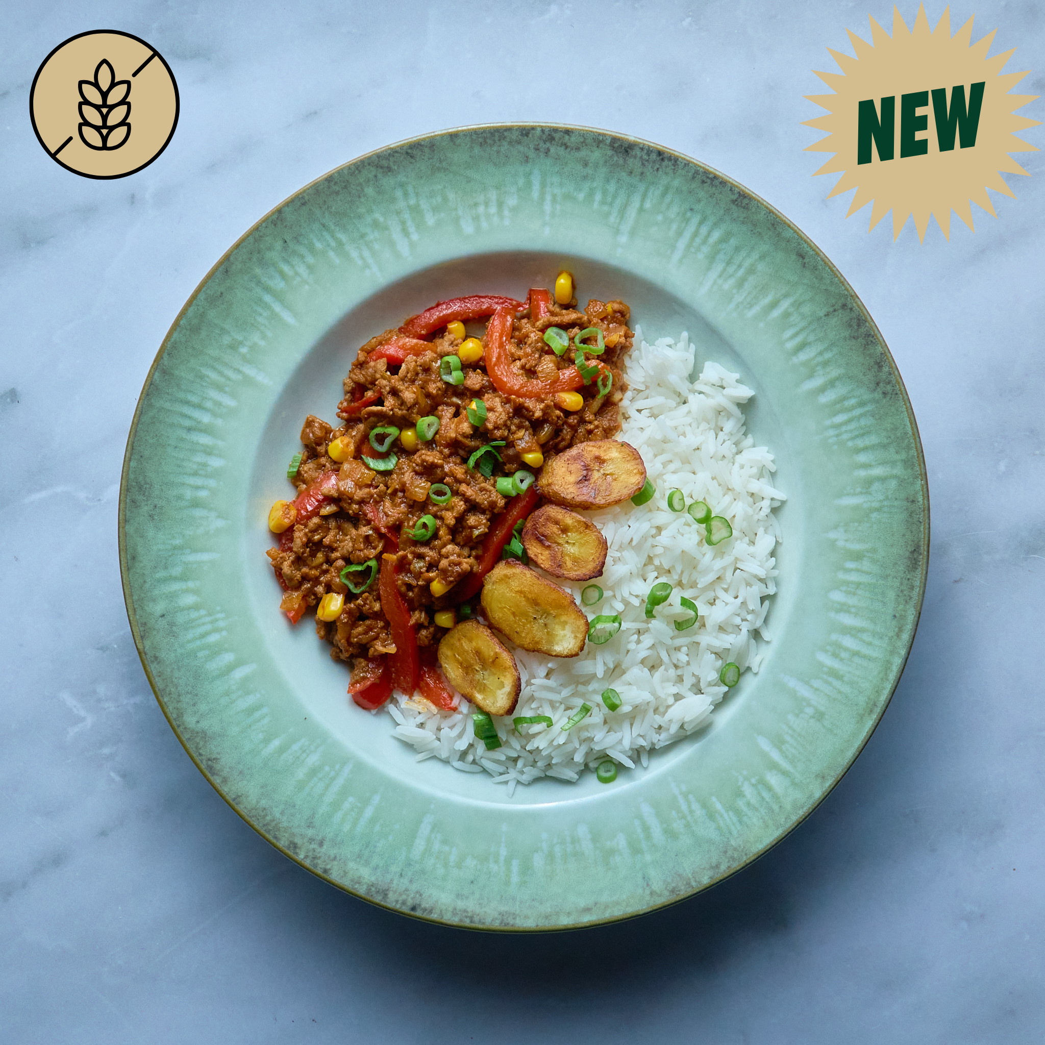 Bully Beef à la Jamaïcaine, Riz Parfumé et Plantain