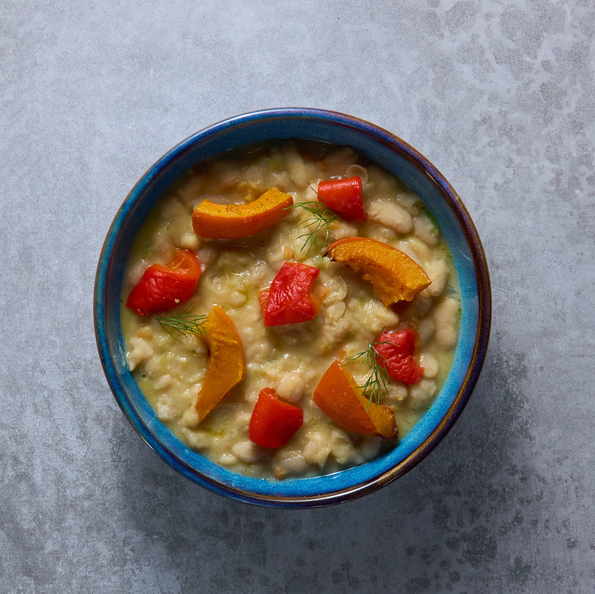 White Bean Stew with Squash and Confit Peppers