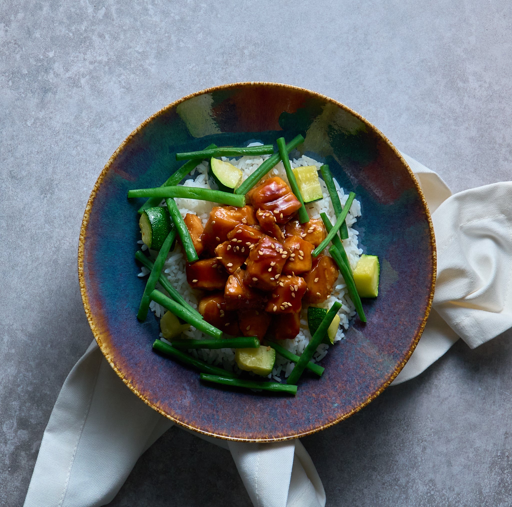 Bowl de Saumon, Soja et Miel