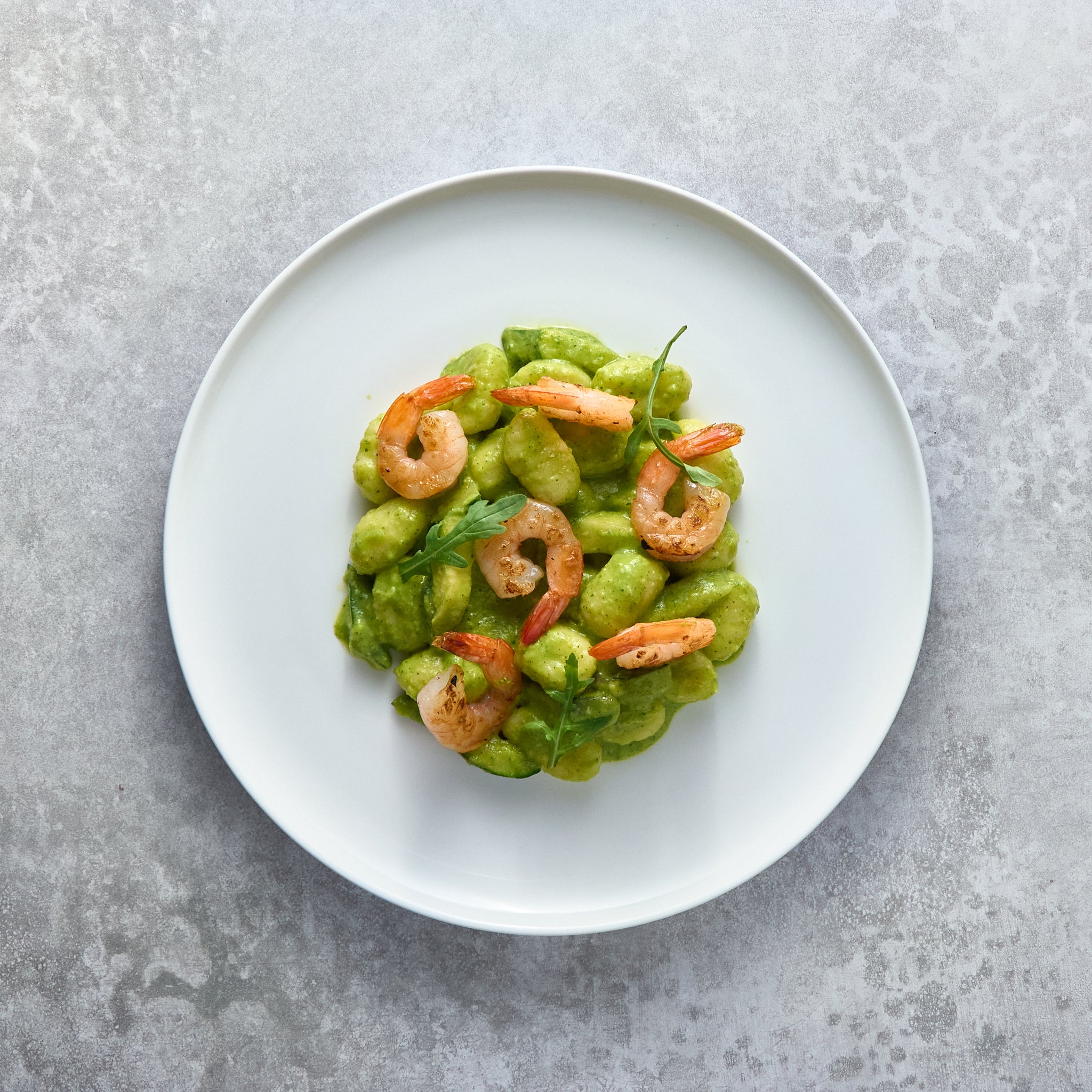 Gnocchi with Sautéed Shrimp, Zucchini, and Basil