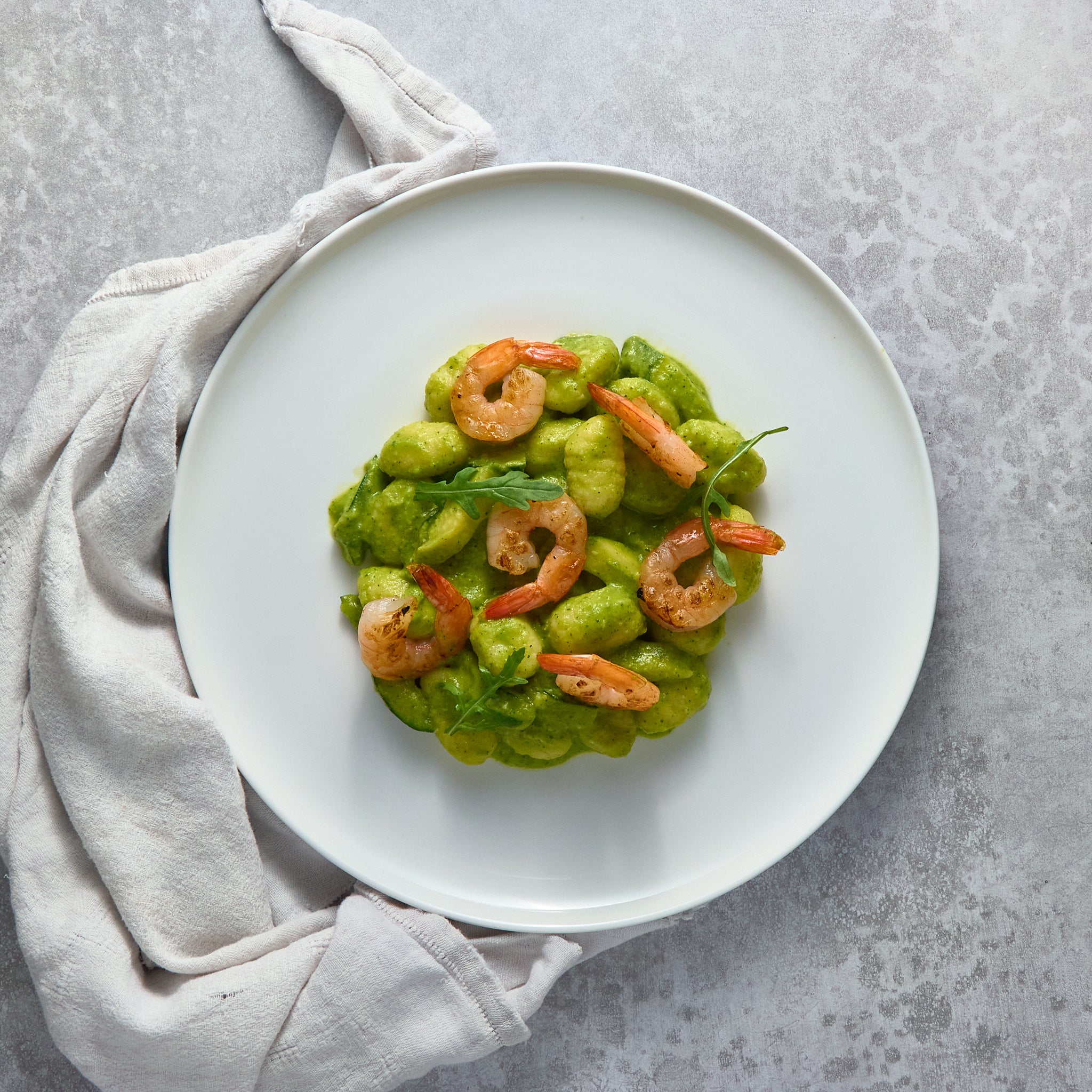 Gnocchi with Sautéed Shrimp, Zucchini, and Basil